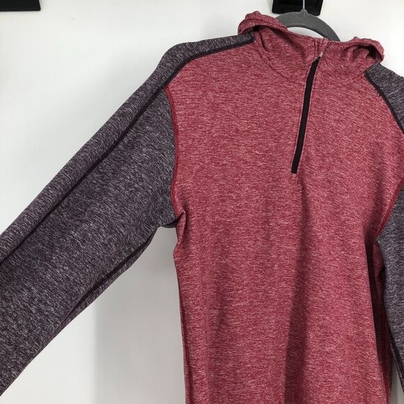 Lululemon Burgundy & grey Heathered 1/3 Zip Lightweight Hoodie size Medium - Picture 4 of 14